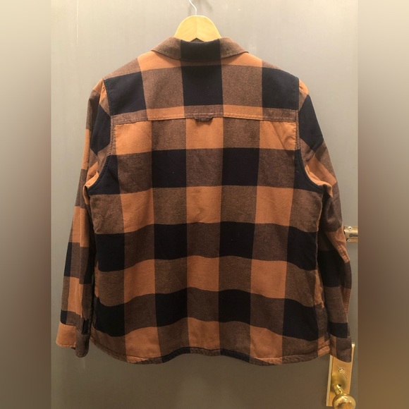 Uniqlo Black/Mustard Checked Design and Fleece Lined Long Sleeve Button Up - Picture 2 of 2